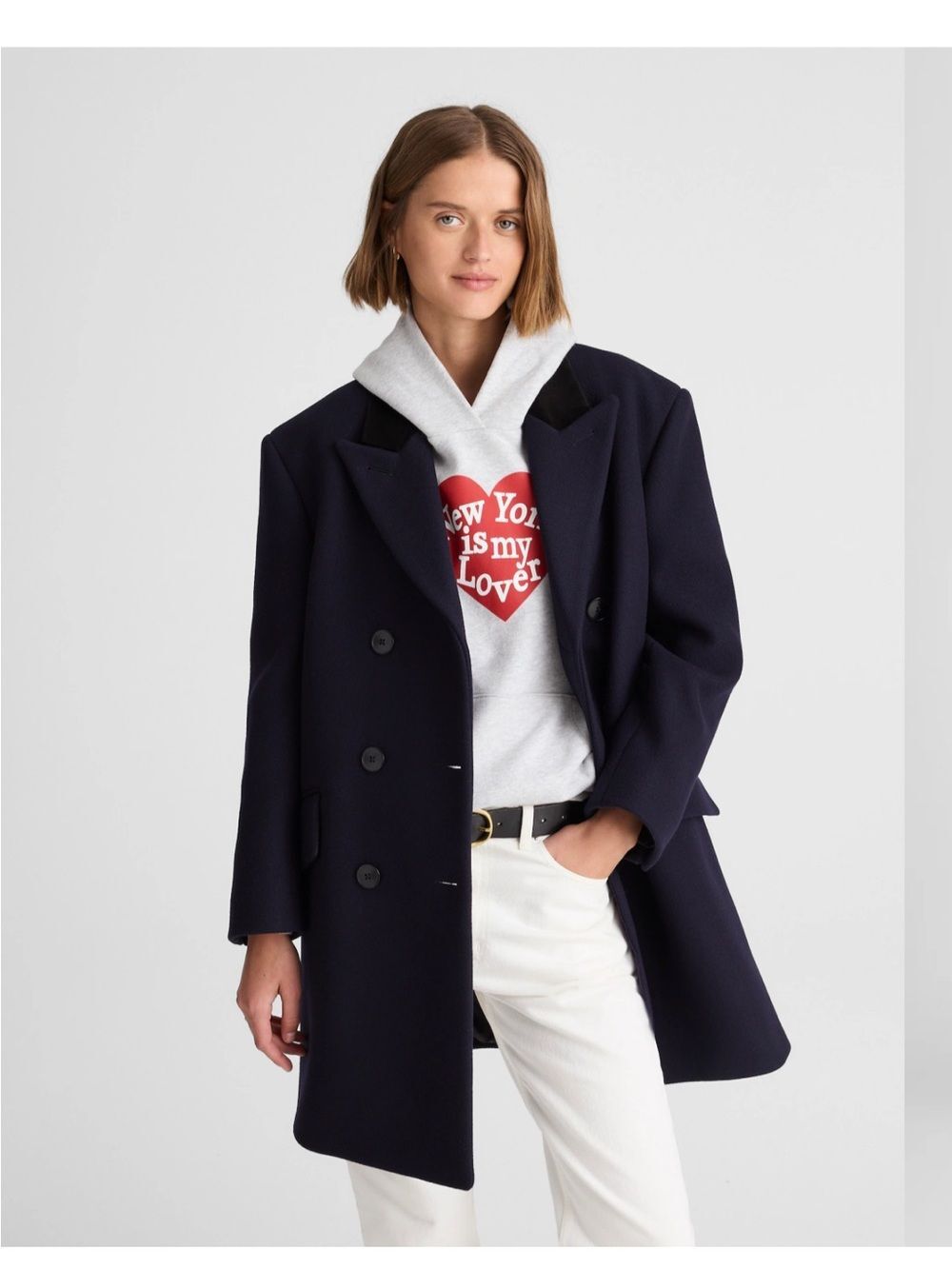 Madewell x Alexa Chung Leni Peacoat Navy Wool Blend NWT Women's L